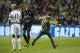 GLASGOW, SCOTLAND - SEPTEMBER 12: Celtic fan ran on the pitch and aimed a kick at Kylian Mbappe of Paris Saint Germain during the UEFA Champions League Match between Celtic and Paris Saint Germain at Celtic Park Stadium on September 12, 2017 in Glasgow, Scotland. (Photo by Steve Welsh/Getty Images)
