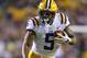 BATON ROUGE, LA - SEPTEMBER 09: Derrius Guice #5 of the LSU Tigers runs with the ball during a game against the Chattanooga Mocs at Tiger Stadium on September 9, 2017 in Baton Rouge, Louisiana. (Photo by Jonathan Bachman/Getty Images)