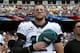 Philadelphia Eagles quarterback Carson Wentz stands on the sideline during a rendition of the national anthem before an NFL football game against the Washington Redskins, Sunday, Sept. 10, 2017, in Landover, Md. (AP Photo/Alex Brandon)