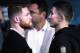 LONDON, ENGLAND - JUNE 19: Canelo Alvarez and Gennady Golovkin pose for a picture with Frank Warren after the Canelo Alvarez vs Gennady Golovkin boxing press conference at the Landmark Hotel on June 19, 2017 in London, England. (Photo by Steve Bardens/Getty Images)