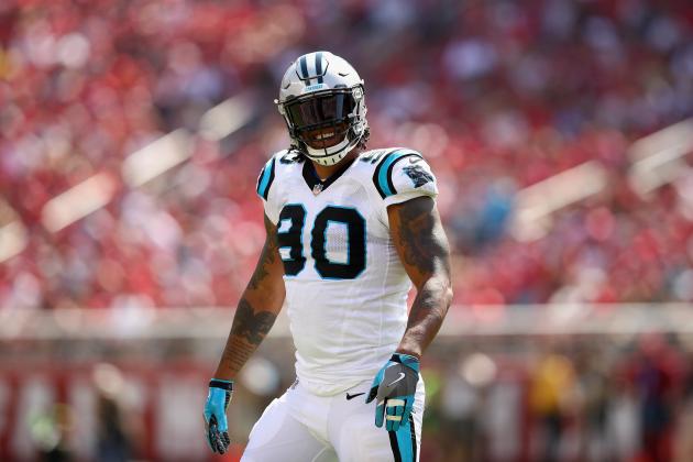 SANTA CLARA, CA - SEPTEMBER 10:  Julius Peppers #90 of the Carolina Panthers smiles during their game against the San Francisco 49ers at Levi's Stadium on September 10, 2017 in Santa Clara, California.  (Photo by Ezra Shaw/Getty Images)
