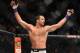 December 12, 2015; Las Vegas, NV, USA; Luke Rockhold reacts following the third round against Chris Weidman during UFC 194 at MGM Grand Garden Arena. Mandatory Credit: Gary A. Vasquez-USA TODAY Sports