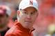 Nebraska Athletic Director Shawn Eichorst stands on the sidelines during the annual NCAA college football Red-White spring game in Lincoln, Neb., Saturday, April 11, 2015. (AP Photo/Nati Harnik)