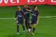Paris Saint-Germain's Uruguayan forward Edinson Cavani (R) celebrates with Paris Saint-Germain's Brazilian forward Neymar (L) and Paris Saint-Germain's French forward Kylian Mbappe after scoring the opening goal during the French Ligue 1 football match between Paris Saint-Germain (PSG) and Lyon (OL) at the Parc des Princes stadium in Paris on September 17, 2017. / AFP PHOTO / ALAIN JOCARD (Photo credit should read ALAIN JOCARD/AFP/Getty Images)