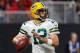 ATLANTA, GA - SEPTEMBER 17: Aaron Rodgers #12 of the Green Bay Packers looks to pass during the first half against the Atlanta Falcons at Mercedes-Benz Stadium on September 17, 2017 in Atlanta, Georgia. (Photo by Kevin C. Cox/Getty Images)