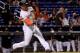 MIAMI, FL - SEPTEMBER 05: Giancarlo Stanton #27 of the Miami Marlins hits during a game against the Washington Nationals at Marlins Park on September 5, 2017 in Miami, Florida. (Photo by Mike Ehrmann/Getty Images)