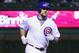 CHICAGO, IL - SEPTEMBER 12: Kyle Schwarber #12 of the Chicago Cubs runs the bases after hitting a solo home run in the 5th inning against the New York Mets at Wrigley Field on September 12, 2017 in Chicago, Illinois. (Photo by Jonathan Daniel/Getty Images)