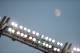 DENVER, CO - SEPTEMBER 1: The moon is visible along with stadium lights in a general view during a game between the Colorado Buffaloes and the Colorado State Rams at Sports Authority Field at Mile High on September 1, 2017 in Denver, Colorado. (Photo by Dustin Bradford/Getty Images)