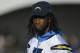 Los Angeles Chargers wide receiver Mike Williams stands on the sideline during the team's joint NFL football practice with the Los Angeles Rams, Wednesday, Aug. 9, 2017, in Irvine, Calif. (AP Photo/Mark J. Terrill)