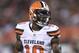 Cleveland Browns wide receiver Corey Coleman lines up in the first half of an NFL preseason football game against the New Orleans Saints, Thursday, Aug. 10, 2017, in Cleveland. The Browns won 20-14. (AP Photo/David Richard)