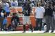 Oakland Raiders running back Marshawn Lynch (24) dances on the sideline during the second half of an NFL football game against the New York Jets in Oakland, Calif., Sunday, Sept. 17, 2017. (AP Photo/Ben Margot)