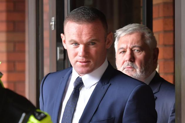 STOCKPORT, ENGLAND - SEPTEMBER 18:  Football player Wayne Rooney leaves Stockport Magistrates Court after facing a drink-driving charge on September 18, 2017 in Stockport, England. The former England captain was arrested when stopped by police in Wilmslow on September 1st.  (Photo by Anthony Devlin/Getty Images)