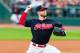 CLEVELAND, OH - SEPTEMBER 12: Starting pitcher Corey Kluber #28 of the Cleveland Indians pitches during the first inning against the Detroit Tigers at Progressive Field on September 12, 2017 in Cleveland, Ohio. (Photo by Jason Miller/Getty Images)