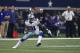 Dallas Cowboys running back Ezekiel Elliott (21) carries the ball for extra yardage against the New York Giants in the second half of an NFL football game, Sunday, Sept. 10, 2017, in Arlington, Texas. (AP Photo/Ron Jenkins)