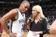 BROOKLYN, NY - December 26: Randy Foye #2 of the Brooklyn Nets talks with Sarah Kustok after a game between the Charlotte Hornets and the Brooklyn Nets on December 26, 2016 at Barclays Center in Brooklyn, NY. NOTE TO USER: User expressly acknowledges and agrees that, by downloading and/or using this Photograph, user is consenting to the terms and conditions of the Getty Images License Agreement. Mandatory Copyright Notice: Copyright 2016 NBAE (Photo by Nathaniel S. Butler/NBAE via Getty Images)