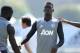 CARSON, CA - JULY 14: Paul Pogba (R) and Romelu Lukaku of Manchester United in action during a Manchester United Open Training Session at UCLA on July 14, 2017 in Carson, California. (Photo by Matthew Ashton - AMA/Getty Images)