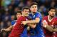 LEICESTER, ENGLAND - SEPTEMBER 23: Dejan Lovren of Liverpool and Harry Maguire of Leicester City in action during the Premier League match between Leicester City and Liverpool at The King Power Stadium on September 23, 2017 in Leicester, England. (Photo by Laurence Griffiths/Getty Images)