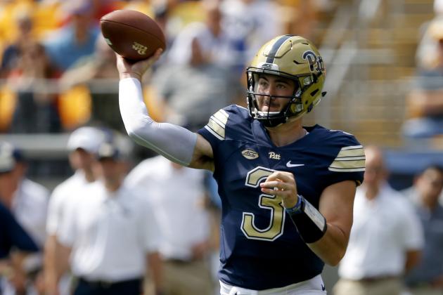 FILE - In this Saturday, Sept. 16, 2017 file photo, Pittsburgh quarterback Ben Dinucci (3) passes in the second quarter of an NCAA football game against Oklahoma State in Pittsburgh. Pittsburgh coach Pat Narduzzi may start sophomore Ben DiNucci against Georgia Tech on Saturday, Sept. 23, 2017. (AP Photo/Keith Srakocic, File)