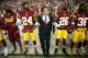 LANDOVER, MD - SEPTEMBER 24: Washington Redskins Owner Daniel Synder stands with cornerback Josh Norman #24 and cornerback Bashaud Breeland #26 during the the national anthem before the game against the Oakland Raiders at FedExField on September 24, 2017 in Landover, Maryland. (Photo by Patrick Smith/Getty Images)