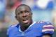 Buffalo Bills' LeSean McCoy (25) on the sidelines during the first half of an NFL football game against the Carolina Panthers in Charlotte, N.C., Sunday, Sept. 17, 2017. The Panthers won 9-3. (AP Photo/Bob Leverone)