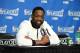 BOSTON, MA - APRIL 26: Dwyane Wade #3 of the Chicago Bulls talks to the media during a press conference after Game Five of the Eastern Conference Quarterfinals against the Boston Celtics during the 2017 NBA Playoffs on April 26, 2017 at TD Garden in Boston, MA. NOTE TO USER: User expressly acknowledges and agrees that, by downloading and or using this Photograph, user is consenting to the terms and conditions of the Getty Images License Agreement. Mandatory Copyright Notice: Copyright 2017 NBAE (Photo by Brian Babineau/NBAE via Getty Images)