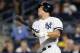 New York Yankees' Aaron Judge (99) watches his first-inning, solo home run off Minnesota Twins starting pitcher Ervin Santana in a baseball game against the Twins in New York, Monday, Sept. 18, 2017. (AP Photo/Kathy Willens)
