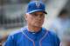 New York Mets manager Terry Collins (10) comes back to the dugout after talking to an umpire during the ninth inning of a baseball game against the Atlanta Braves, Sunday, June 11, 2017, in Atlanta. New York won 2-1. (AP Photo/John Amis)