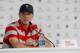 JERSEY CITY, NJ - SEPTEMBER 26: Captain Steve Stricker of the United States Presidents Cup Team speaks to the media during a press conference prior to the Presidents Cup on September 26, 2017 at Liberty National Golf Club in Jersey City, New Jersey. (Photo by Sam Greenwood/Getty Images)