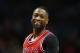 Mar 13, 2017; Charlotte, NC, USA; Chicago Bulls guard Dwyane Wade (3) smiles on the court in the first half against the Charlotte Hornets at Spectrum Center. Mandatory Credit: Jeremy Brevard-USA TODAY Sports