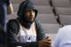 Oklahoma City Thunder forward Carmelo Anthony waits for an interview to begin during an NBA basketball media day in Oklahoma City, Monday, Sept. 25, 2017. (AP Photo/Sue Ogrocki)