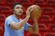Denver Nuggets Gary Harris (14) warms up prior to an NBA basketball game against the Miami Heat, Sunday, April 2, 2017, in Miami, Fla. (AP Photo/Joel Auerbach)