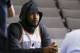 Oklahoma City Thunder forward Carmelo Anthony waits for an interview to begin during an NBA basketball media day in Oklahoma City, Monday, Sept. 25, 2017. (AP Photo/Sue Ogrocki)