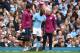 Manchester City's French defender Benjamin Mendy (C) is helped by medics during the English Premier League football match between Manchester City and Crystal Palace at the Etihad Stadium in Manchester, north west England, on September 23, 2017. / AFP PHOTO / Oli SCARFF / RESTRICTED TO EDITORIAL USE. No use with unauthorized audio, video, data, fixture lists, club/league logos or 'live' services. Online in-match use limited to 75 images, no video emulation. No use in betting, games or single club/league/player publications. / (Photo credit should read OLI SCARFF/AFP/Getty Images)