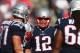 FOXBORO, MA - SEPTEMBER 24: Tom Brady #12 of the New England Patriots reacts in the huddle during the fourth quarter of a game against the Houston Texans at Gillette Stadium on September 24, 2017 in Foxboro, Massachusetts. (Photo by Maddie Meyer/Getty Images)