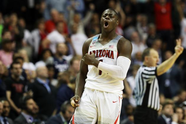 SAN JOSE, CA - MARCH 23:  Rawle Alkins #1 of the Arizona Wildcats reacts in the first half against the Xavier Musketeers during the 2017 NCAA Men's Basketball Tournament West Regional at SAP Center on March 23, 2017 in San Jose, California.  (Photo by Sean M. Haffey/Getty Images)