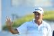 ATLANTIC BEACH, FL - SEPTEMBER 28: Sam Saunders celebrates as he makes a birdie on the ninth green (his 18th) for a score of 59 during the first round of the Web.com Tour Championship held at Atlantic Beach Country Club on September 28, 2017 in Atlantic Beach, Florida. (Photo by Michael Cohen/Getty Images)
