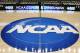FILE - In this March 18, 2015, file photo, the NCAA logo is at center court as work continues at The Consol Energy Center in Pittsburgh, for the NCAA college basketball second and third round games. The NCAA is moving toward reforming transfer rules. There is much work to be done and any drastic changes are likely a few years away. New transfer rules will be rooted in academics, and could give higher achieving students more freedom while limiting who might be less likely to graduate if they switch schools.(AP Photo/Keith Srakocic, File)