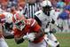 Florida running back Lamical Perine (22) runs for a 1-yard touchdown past Vanderbilt cornerback Joejuan Williams (8) during the first half of an NCAA college football game, Saturday, Sept. 30, 2017, in Gainesville, Fla. (AP Photo/John Raoux)