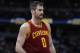 Cleveland Cavaliers forward Kevin Love (0) in the second half of an NBA basketball game Wednesday, March 22, 2017, in Denver. The Nuggets won 126-113. (AP Photo/David Zalubowski)