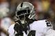 LANDOVER, MD - SEPTEMBER 24: Running back Marshawn Lynch #24 of the Oakland Raiders warms up against the Washington Redskins at FedExField on September 24, 2017 in Landover, Maryland. (Photo by Rob Carr/Getty Images)
