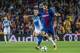 BARCELONA, SPAIN - SEPTEMBER 09: Andre Filipe Tavares Gomes (R) of FC Barcelona fights for the ball with Sergio Garcia de la Fuente (L) of RCD Espanyol during the La Liga match between FC Barcelona vs RCD Espanyol at the Camp Nou on 09 September 2017 in Barcelona, Spain. (Photo by Power Sport Images/Getty Images)