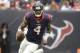 Houston Texans quarterback Deshaun Watson (4) runs against the Tennessee Titans during the second half of an NFL football game, Sunday, Oct. 1, 2017, in Houston. (AP Photo/George Bridges)