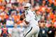 DENVER, CO - OCTOBER 1: Quarterback EJ Manuel #3 of the Oakland Raiders sets to pass against the Denver Broncos in the third quarter of a game at Sports Authority Field at Mile High on October 1, 2017 in Denver, Colorado. (Photo by Justin Edmonds/Getty Images)