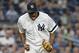 New York Yankees starting pitcher Luis Severino reacts after striking out Tampa Bay Rays Logan Morrison with two runners on base for the third out in the third inning of a baseball game in New York, Wednesday, Sept. 27, 2017. (AP Photo/Kathy Willens)