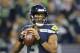 SEATTLE, WA - OCTOBER 01: Quarterback Russell Wilson #3 of the Seattle Seahawks looks to pass against the Indianapolis Colts in the third quarter of the game at CenturyLink Field on October 1, 2017 in Seattle, Washington. (Photo by Jonathan Ferrey/Getty Images)