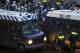 Legia Warsaw fans arrive under Dutch riot police escort for the Europa League round of 32 second leg soccer match between Ajax and Legia at the Amsterdam ArenA stadium in Amsterdam, Netherlands, Thursday, Feb. 23, 2017. (AP Photo/Peter Dejong)
