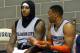 OKLAHOMA CITY, OK - OCTOBER 1: Carmelo Anthony #7 and Russell Westbrook #0 of the Oklahoma City Thunder and their team hold an open Blue/White scrimmage for fans on October 1, 2017 at Edmond North High School in Edmond, Oklahoma. NOTE TO USER: User expressly acknowledges and agrees that, by downloading and or using this Photograph, user is consenting to the terms and conditions of the Getty Images License Agreement. Mandatory Copyright Notice: Copyright 2017 NBAE (Photo by Layne Murdoch/NBAE via Getty Images)