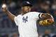 New York Yankees starting pitcher Luis Severino winds up during the first inning of a baseball game against the Tampa Bay Rays in New York, Wednesday, Sept. 27, 2017. (AP Photo/Kathy Willens)