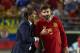 MURCIA, SPAIN - JUNE 07: Spain manager, Julen Lopetegui gives instructions to Gerard Pique during the international friendly match between Spain and Colombia at Nueva Condomina Stadium on June 7, 2017 in Murcia, Spain. (Photo by Manuel Queimadelos Alonso/Getty Images)