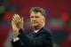 LONDON, ENGLAND - MAY 21: LONDON, ENGLAND - MAY 21: Louis van Gaal Manager / head coach of Manchester United watches his players celebrate victory after The Emirates FA Cup final match between Manchester United and Crystal Palace at Wembley Stadium on May 21, 2016 in London, England. (Photo by Matthew Ashton - AMA/Getty Images)
